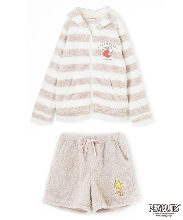 San-ai Resort（三愛水着楽園） 【スヌーピー】【PEANUTSピーナッツ】イチゴルームウエア ブラウン