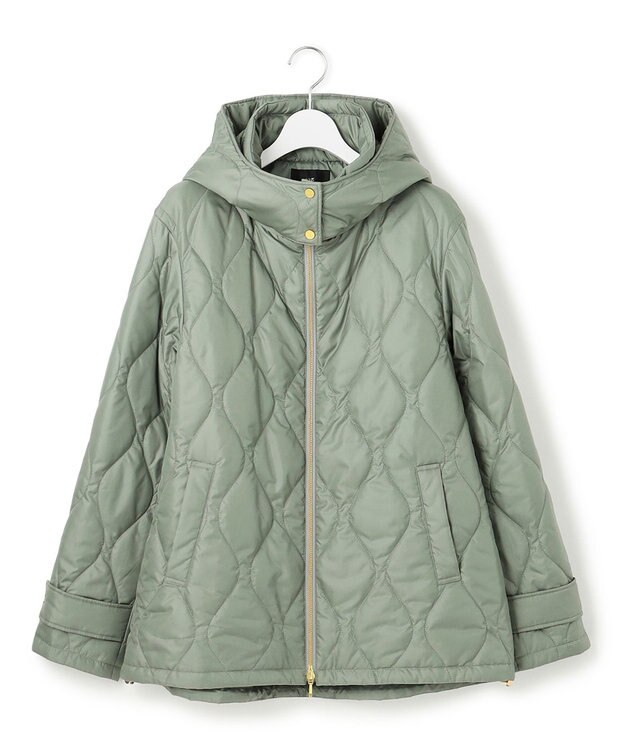 23区 L 中綿パディング フード2WAY アウター セージ系