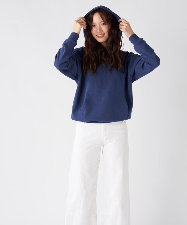 OP／FILA 【RUSTY】ニコちゃん×サガラ刺しゅう裏毛スウェットフーディー ネイビー