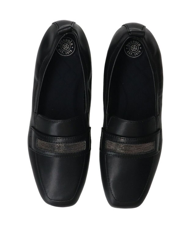 INTER-CHAUSSURES 【BUSSOLA】シャーリングフラットローファー ブラック