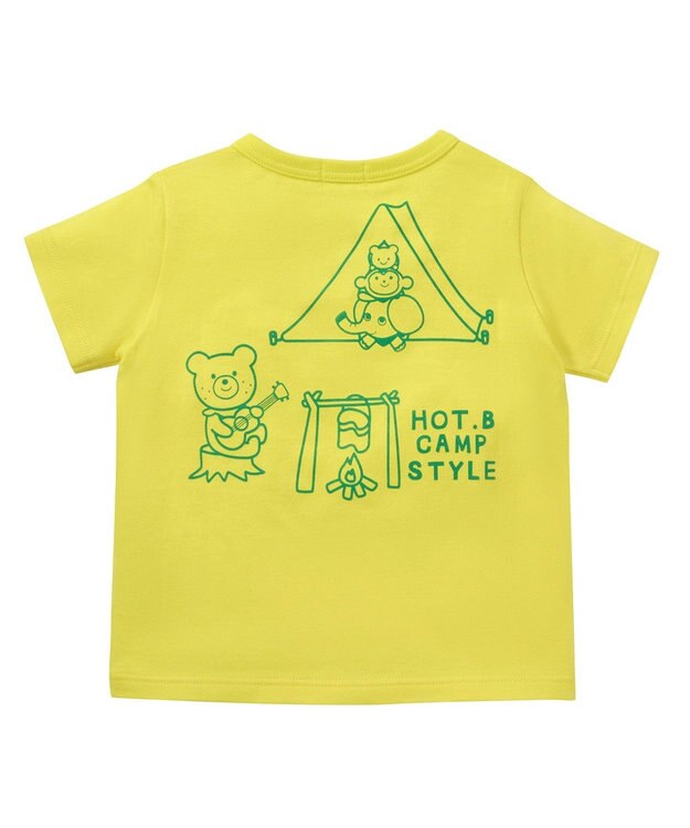 MIKI HOUSE HOT BISCUITS 【80-120cm】 ビーンズ 乗り物 半袖Tシャツ 黄