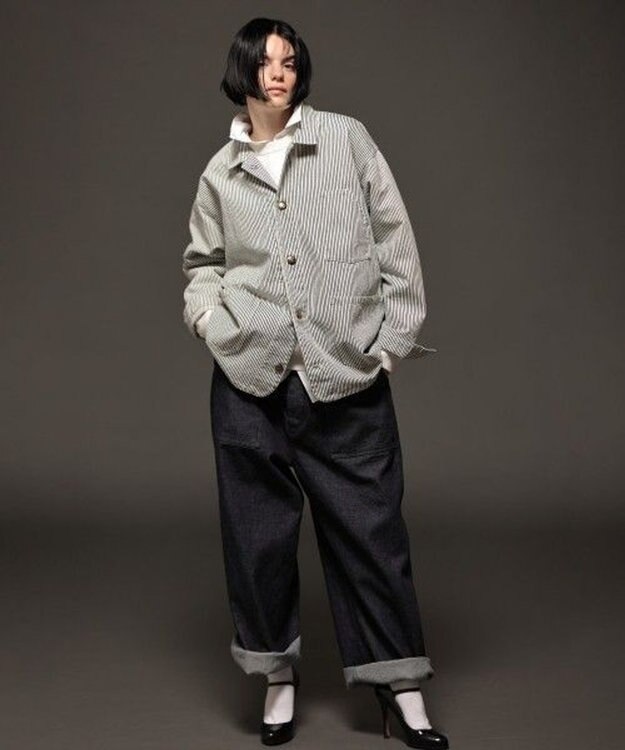 LENO COVERALL JACKET [UNISEX] カバーオールジャケット WHITE STRIPE