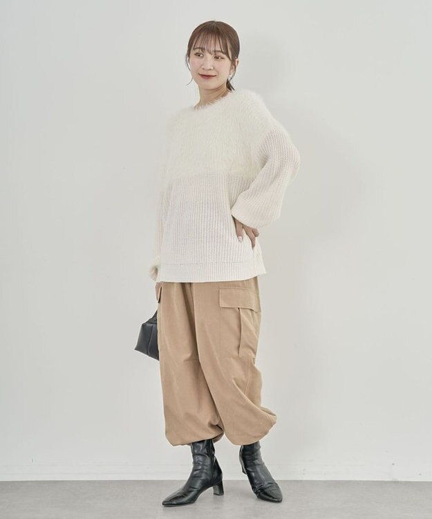 Green Parks ・Ｐｅｔｉｔ　Ｆｌｅｕｒ　シャギーキリカエニット Off White