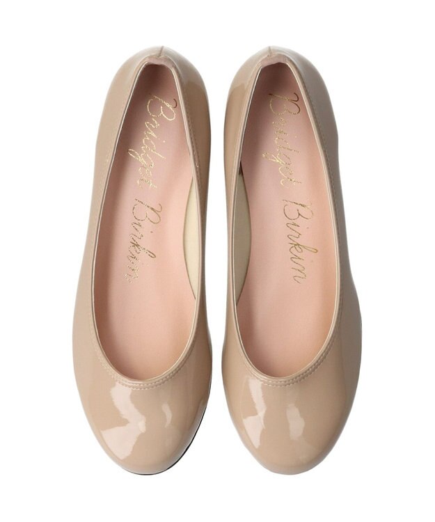 Bridget Birkin 【Bridget Birkin】ウエッジヒールレインパンプス ベージュエナメル