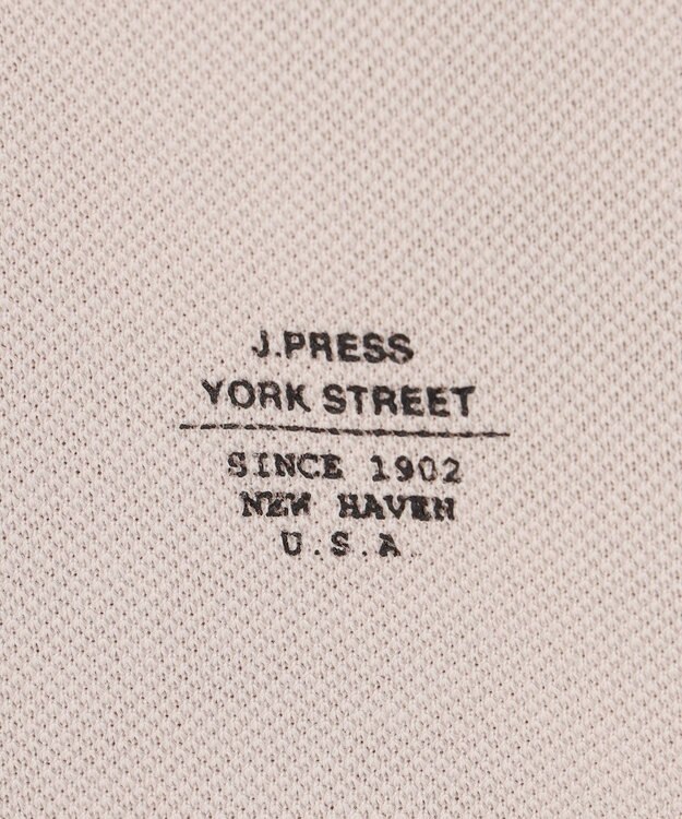 J.PRESS YORK STREET 【UNISEX】ブルドックワンポイント ポロシャツ ライトグレー系