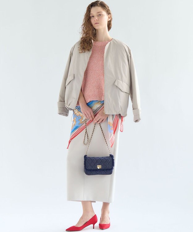 23区 【先行予約】ライトパディング ノーカラー アウター ベージュ系