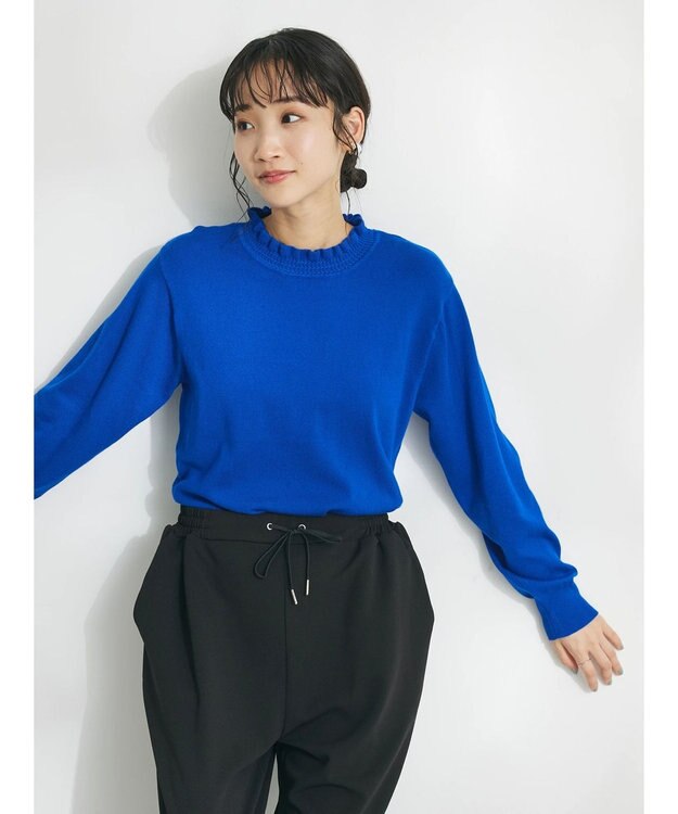 CRAFT STANDARD BOUTIQUE エリシャーリングニットプルオーバー Blue