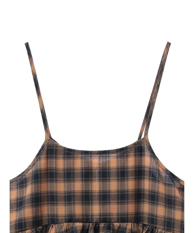 Green Parks チェックペプラムキャミワンピース Orange