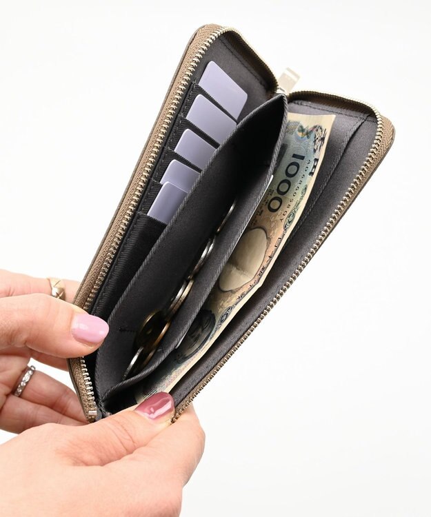 blancle シュリンクレザー Lジップ ロングウォレット トープ