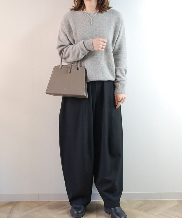 blancle シュリンクレザー ワンハンドルフォーマルバッグ トープ