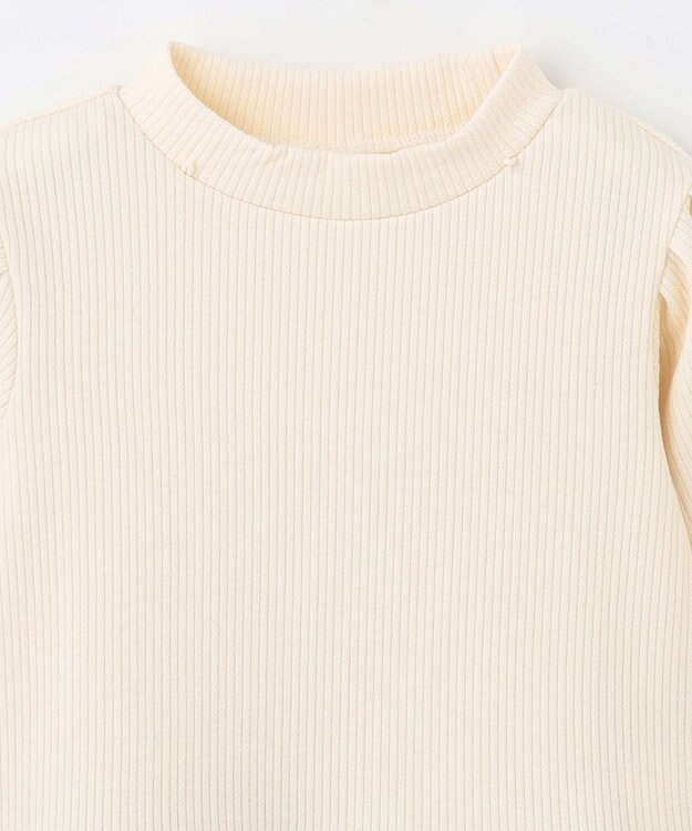 ANY KIDS パール付きペプラムトレーナー エクリュ