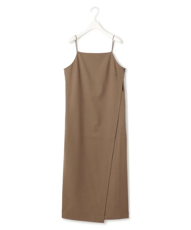 ICB L 【洗える】ウール2WAYストレッチ キャミソールワンピース モカ系