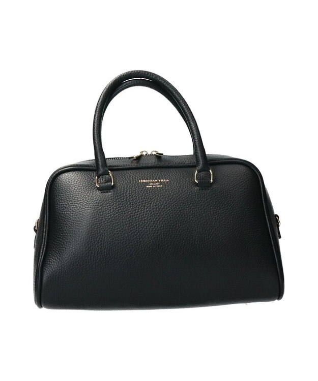 INTER-CHAUSSURES 【CHRISTIAN VILLA】レザーボストンバッグ ブラック