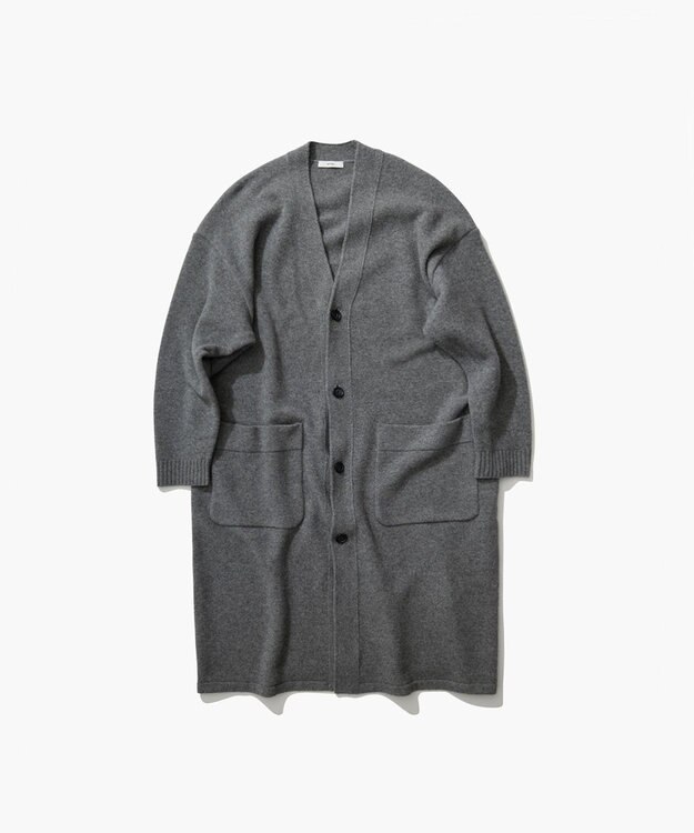 ATON MERINO COLLEGE KNIT | オーバーサイズカーディガン GRAY