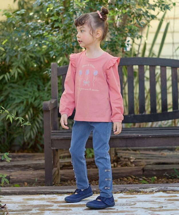 ANY KIDS 【WEB限定】7days プリント Tシャツ コーラル×チューリップ