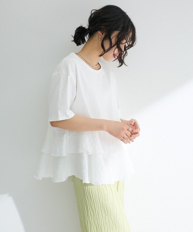 Green Parks サテンティアードドッキングプルオーバー Off White