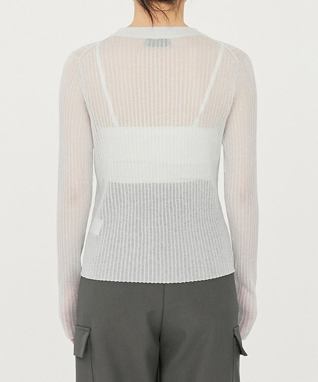 uncrave シアー リブ クルーネック ニット（uncrave STANDARD） ライトセージ