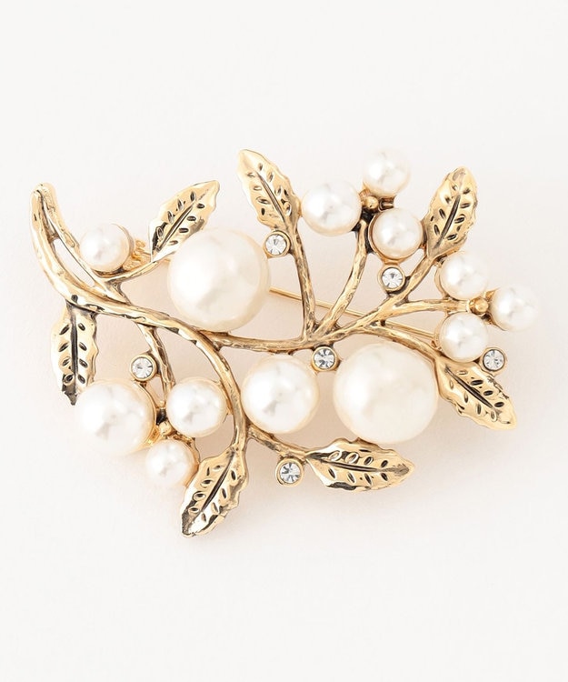 自由区 ツリーパール ブローチ ゴールド系