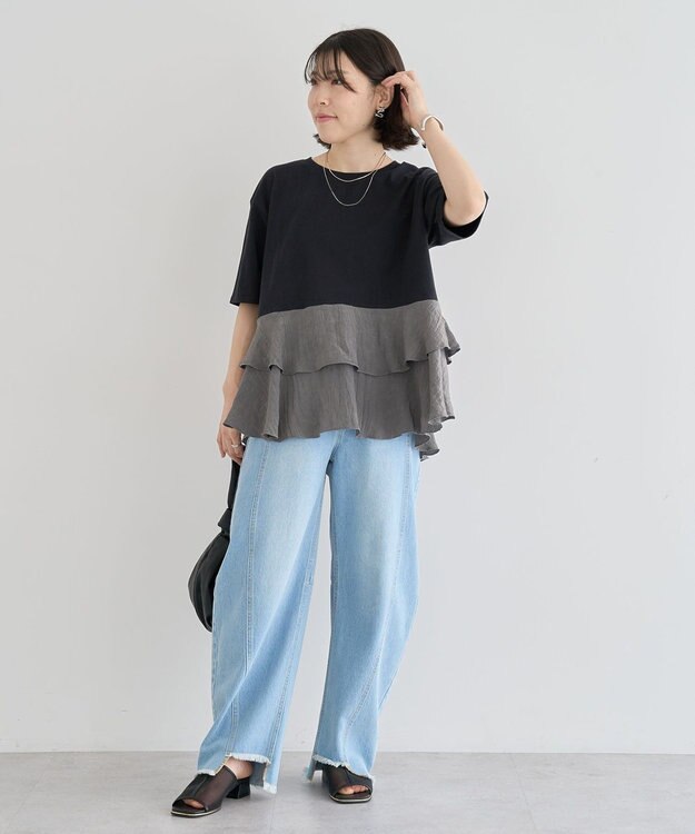 Green Parks サテンティアードドッキングプルオーバー Black