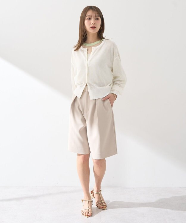 earth music&ecology 【予約】接触冷感シアークルーニットカーディガン アイボリー