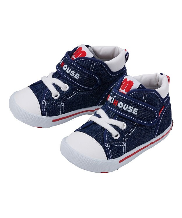 MIKI HOUSE HOT BISCUITS 【ミキハウス】【13.5-15cm】 セカンドベビーシューズ インディゴブルー