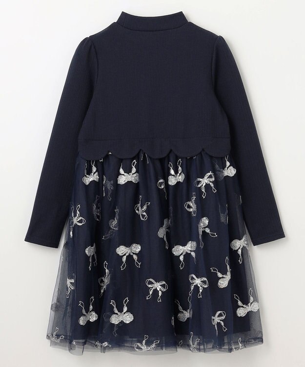 ANY KIDS ドッキングチュールワンピース ネイビー×ネイビー