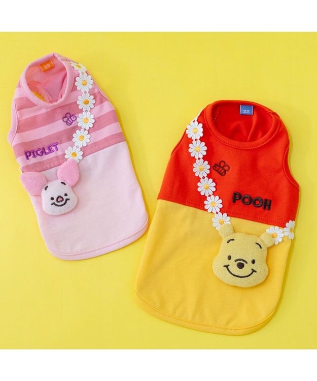 PET PARADISE ディズニー ピグレット タンクトップ 《お花ストラップ》 小型犬 ピンク