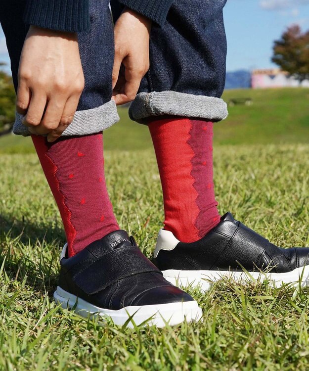 nitorito 【UNISEX】米沢オリジナル柄 mountain&moon 靴下 wine red