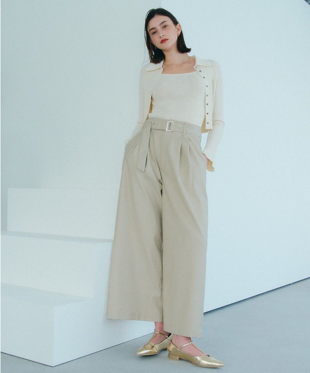 YECCA VECCA 【2点セット】キャミセット襟付きカーディガン Ivory