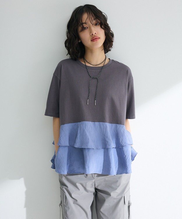 Green Parks サテンティアードドッキングプルオーバー Charcoal Gray