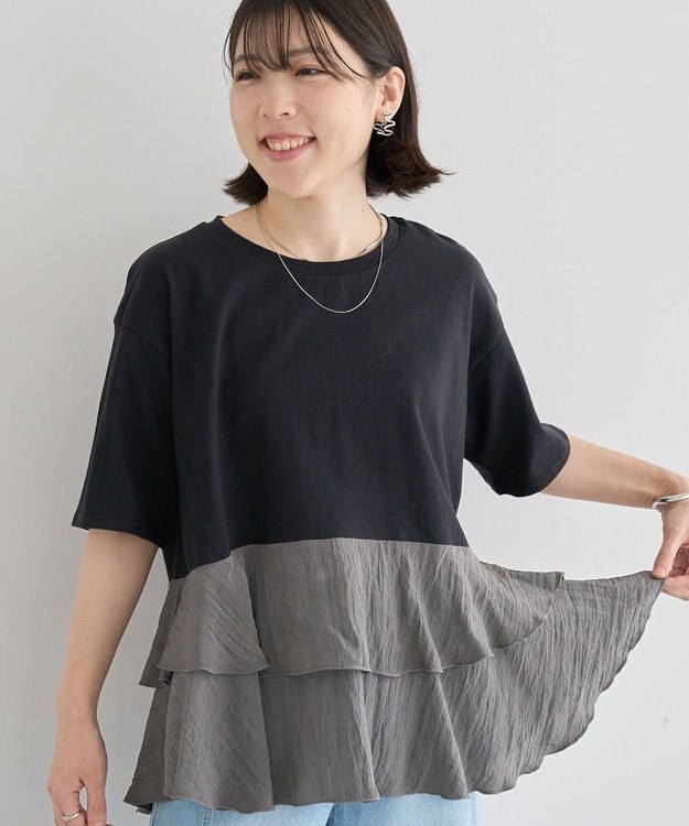 Green Parks サテンティアードドッキングプルオーバー Black