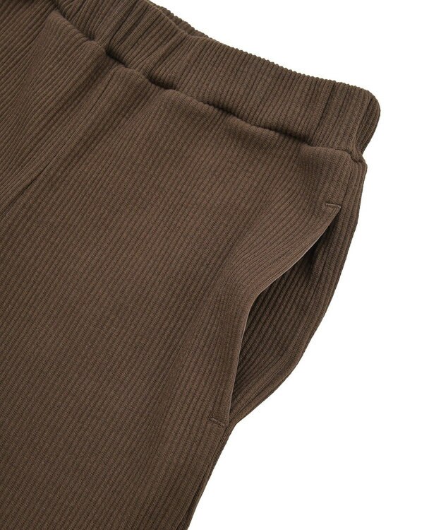 earth music&ecology セルフカットテレコフレアパンツ Brown