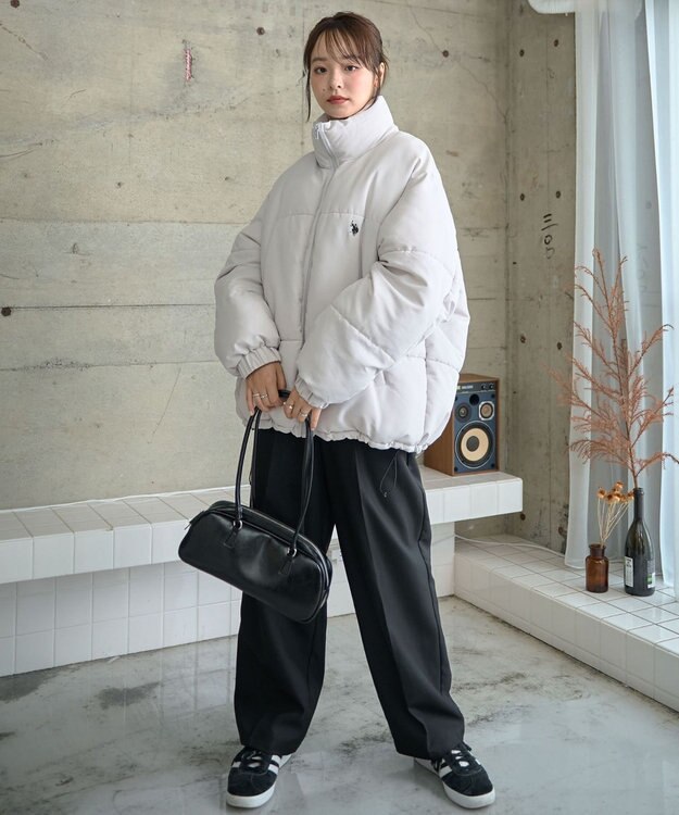 WEGO 【WEB限定/Sサイズ新登場/お気に入り登録者数5万人越えの大人気アイテム】U.S. POLO ASSN.別注パデッドジャケット ライトグレー