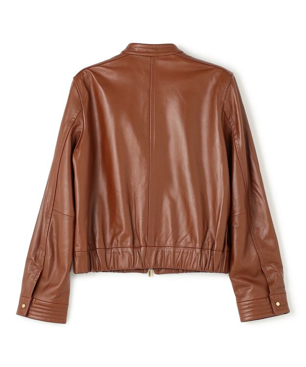 BEIGE， 【andGIRL 秋号掲載】CLYDE / ステッチデザインラムレザーブルゾン Brown