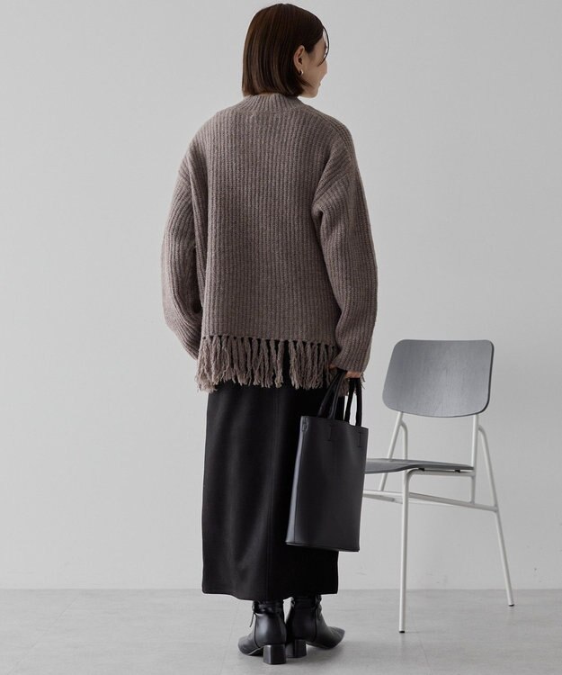 AMERICAN HOLIC フリンジニットプルオーバー Gray Beige