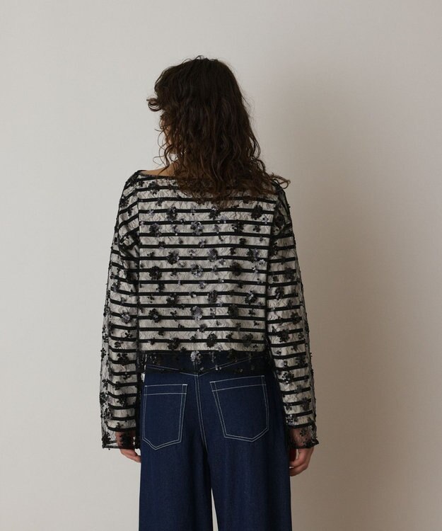 GRACE CONTINENTAL バスクボーダートップ ブラック