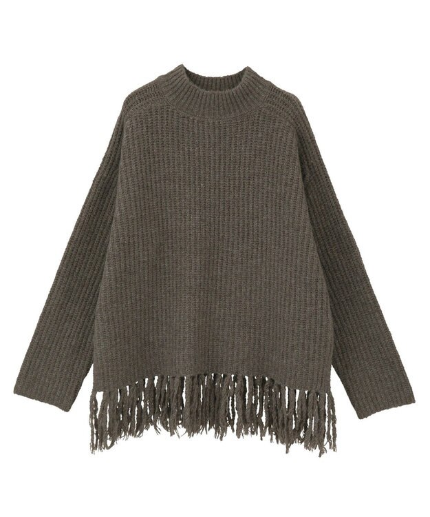 AMERICAN HOLIC フリンジニットプルオーバー Gray Beige