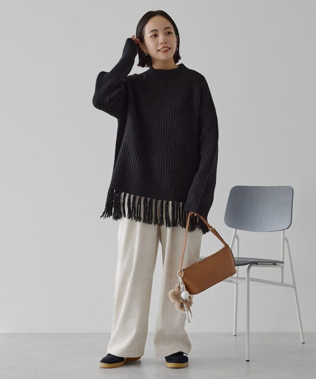 AMERICAN HOLIC フリンジニットプルオーバー Black