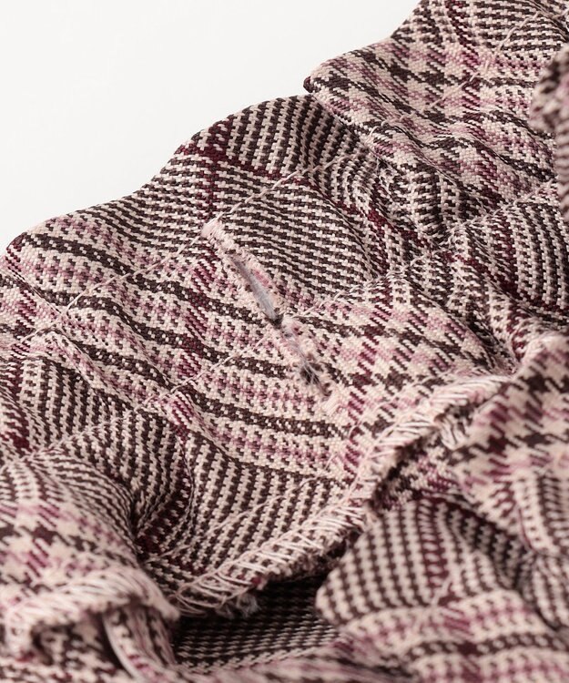 ANY KIDS フリル チェック サロペット ブラウン系チェック