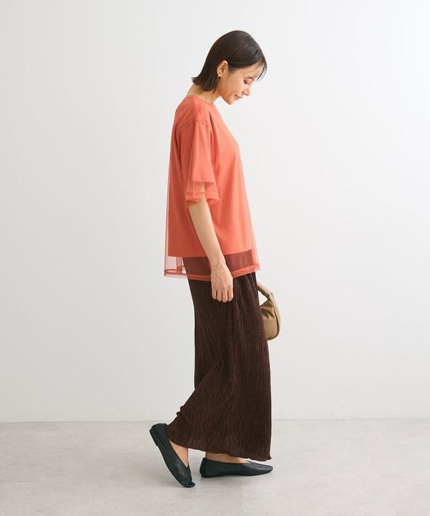 Green Parks BEST PRICE チュールレイヤードプルオーバー Orange