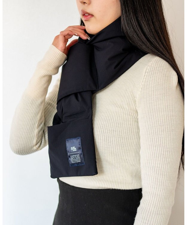 F/ACSION 【ユニセックス/防水・保温・撥水・透湿/洗える】KOMOKAKE　ダウンマフラー BLACK