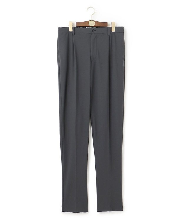 J.PRESS MEN メカニカルストレッチトリコットメッシュ スローンイージーワンタック スラックス グレー系