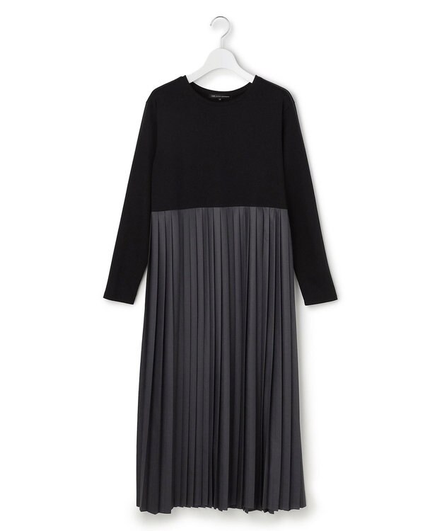 23区 L ニットセットアップ プリーツコンビ ワンピース スレートグレー系