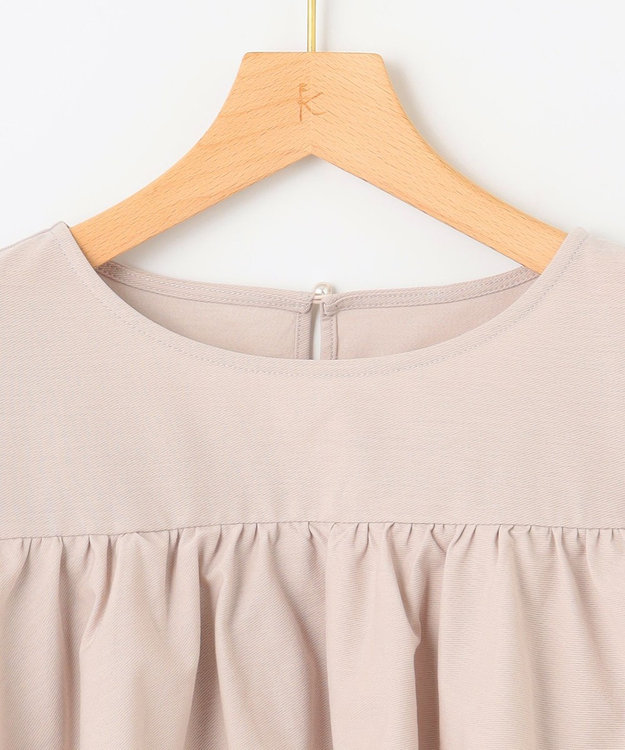 組曲 ツイルジャジー フリルカットソー ピンクグレージュ系