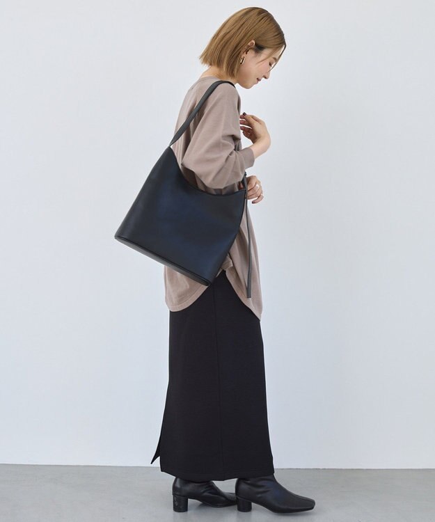 AMERICAN HOLIC バイパチ2WAYヘンリーネックニットプルオーバー Gray Beige