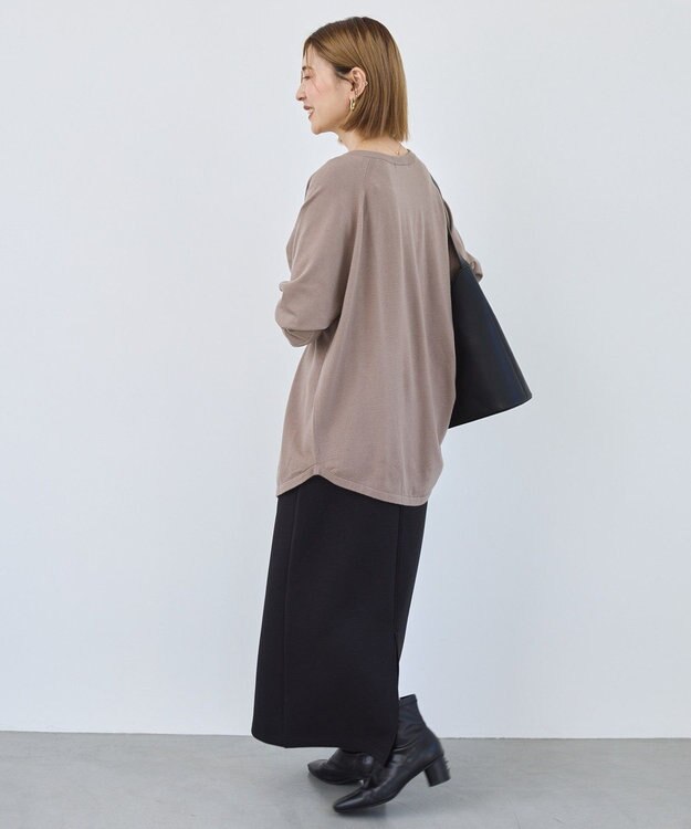 AMERICAN HOLIC バイパチ2WAYヘンリーネックニットプルオーバー Gray Beige