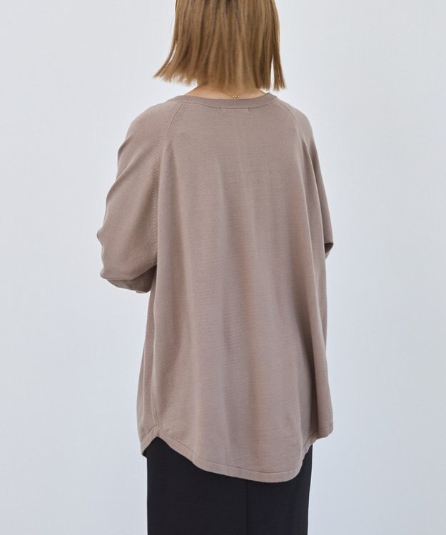 AMERICAN HOLIC バイパチ2WAYヘンリーネックニットプルオーバー Gray Beige