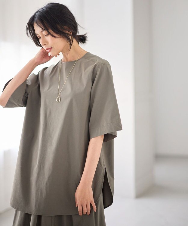ANY オーバーシルエットブラウス カーキ