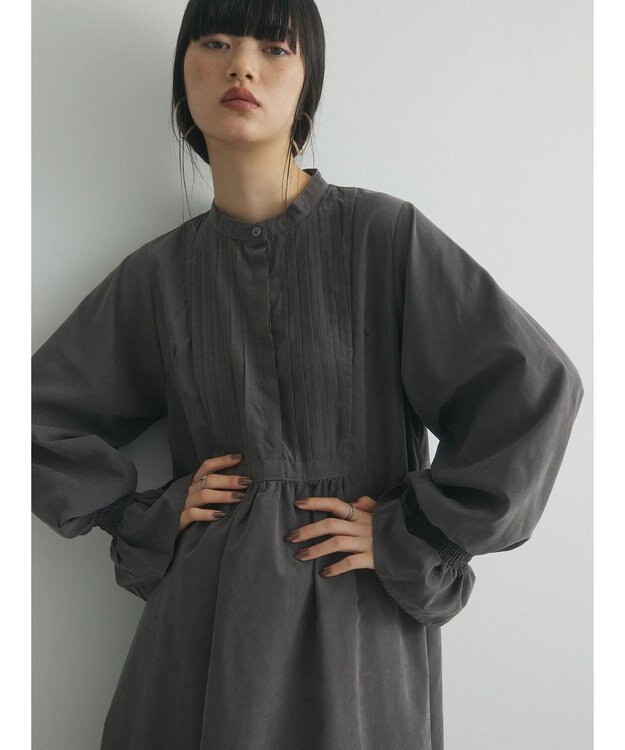 Green Parks armonia．ピンタックワンピース Charcoal Gray