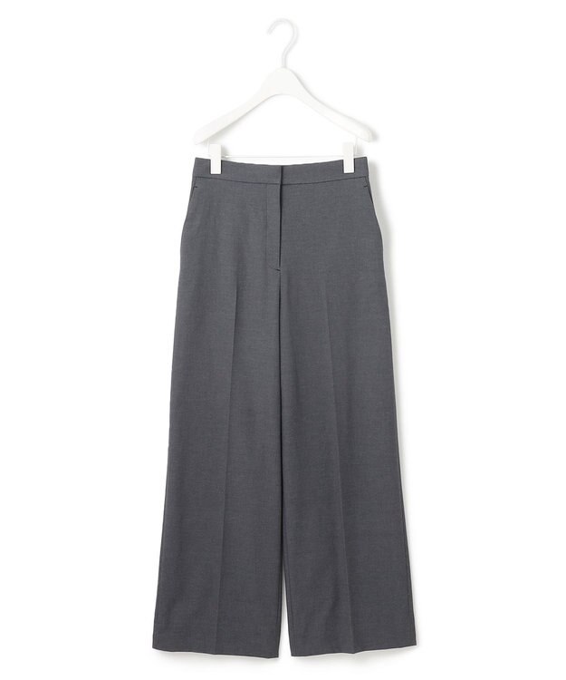 ICB 【接触冷感・UVケア・撥水・洗える】LooseWeave  スカートレイヤードワイドパンツ チャコール系